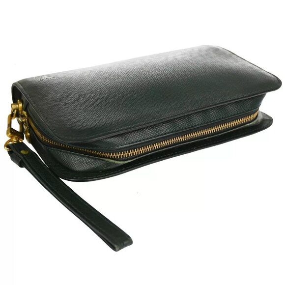 LOUIS VUITTON LV Logo BAIKAL Clutch Hand Bag Taiga Leather Epicea M30184 04YE051 - Picture 2 of 16